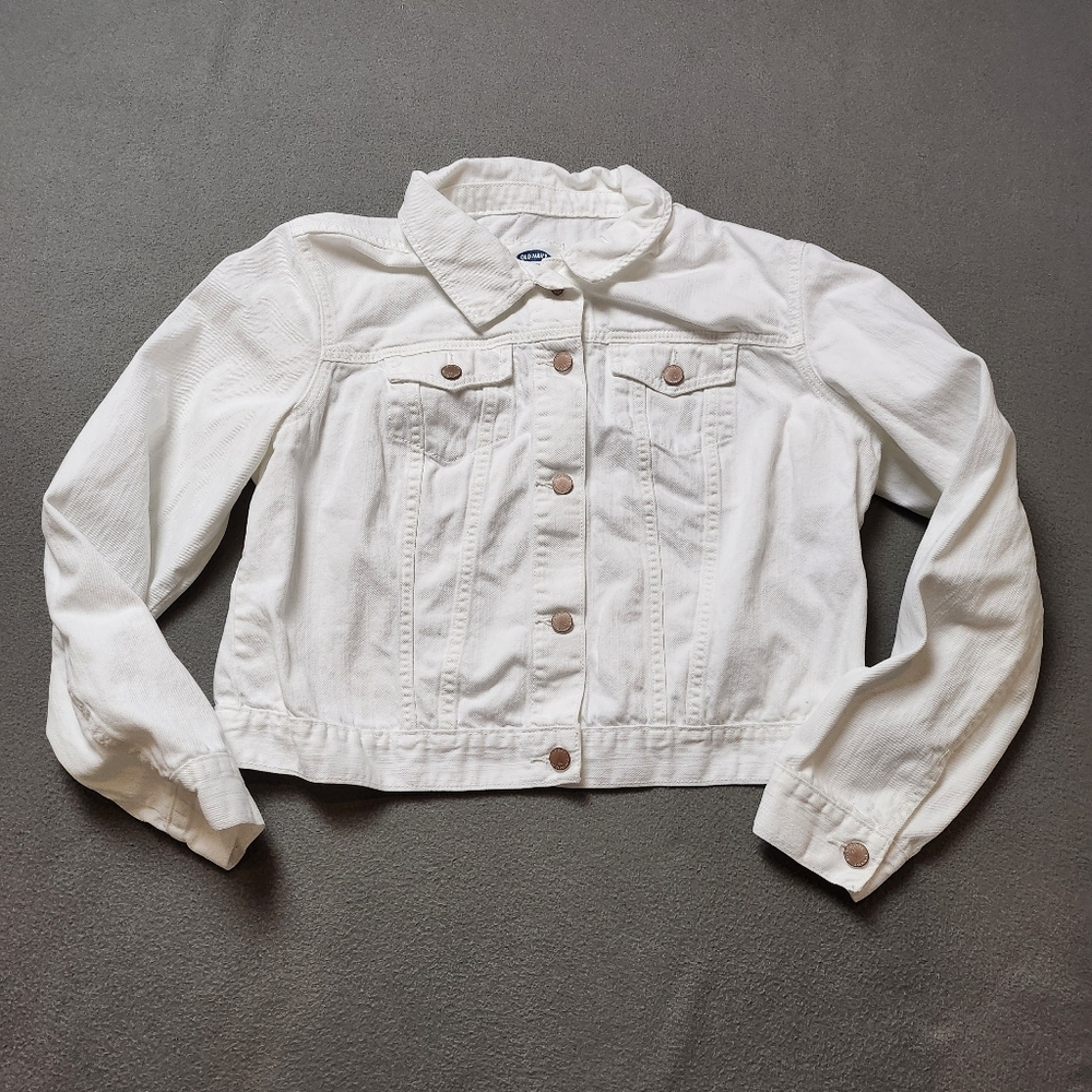 Old navy white denim jacket Sx XL